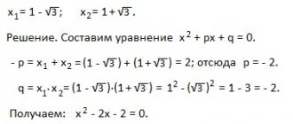 Теорема виета для квадратных и других уравнений